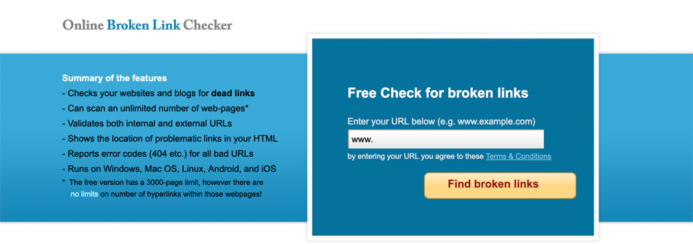 broken links on your website